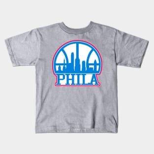 Philadelphia Basketball Skyline Kids T-Shirt